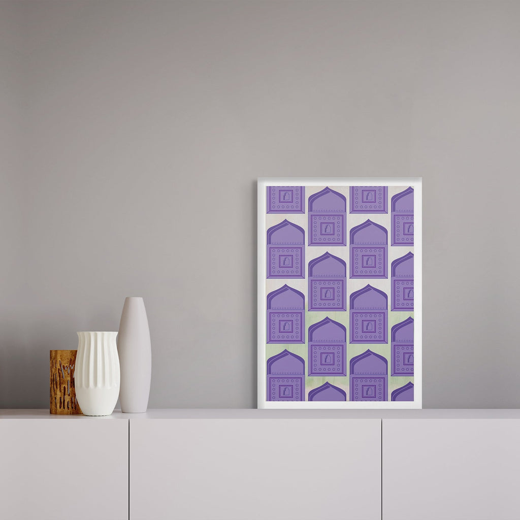 Purple Square Pattern Art Canvas Wall Painting