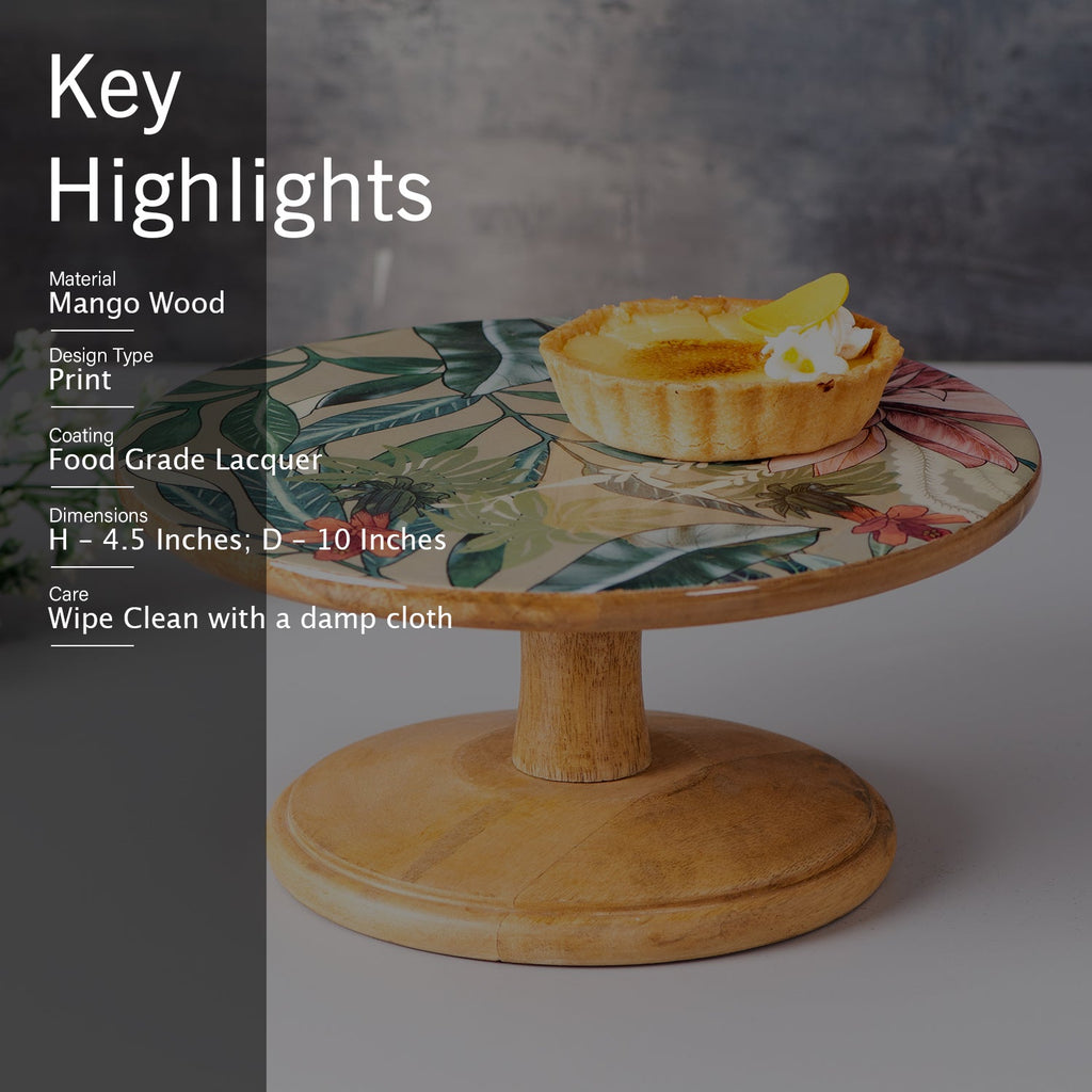 Hygge Mango Wood Cake Stand - Green