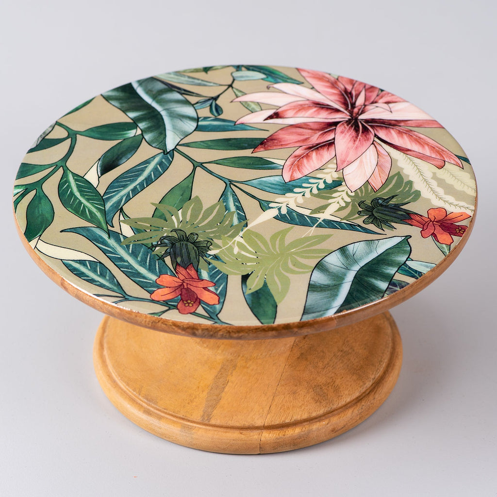 Hygge Mango Wood Cake Stand - Green