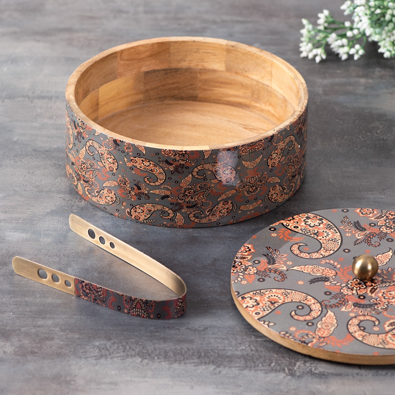 Allure Roti Box with tong - Grey