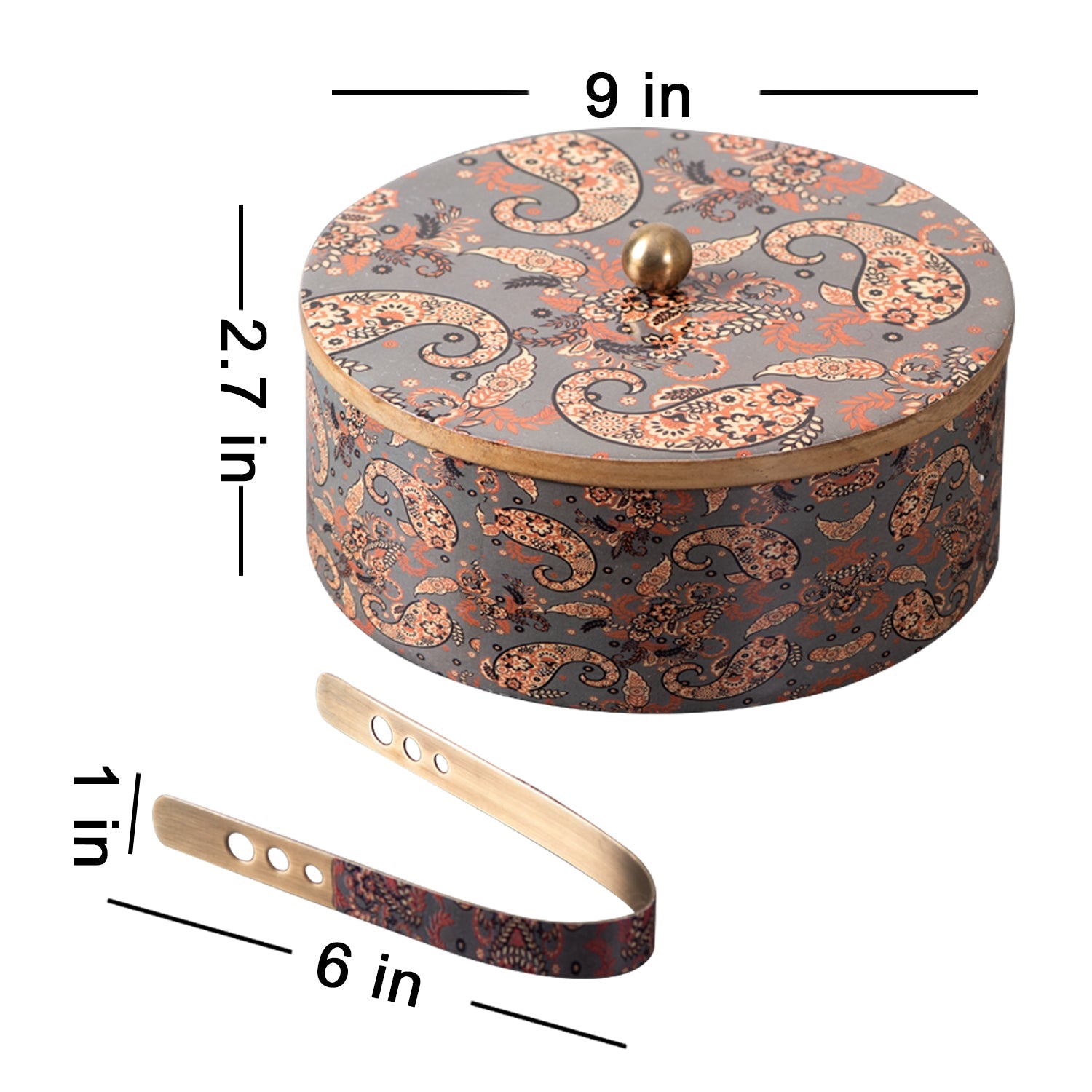 Allure Roti Box with tong - Grey