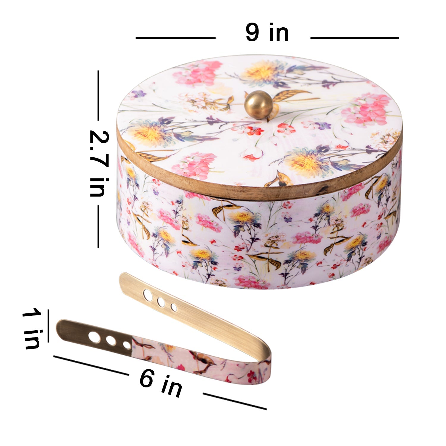 Flower Enamel Print Masala & Roti Box Set