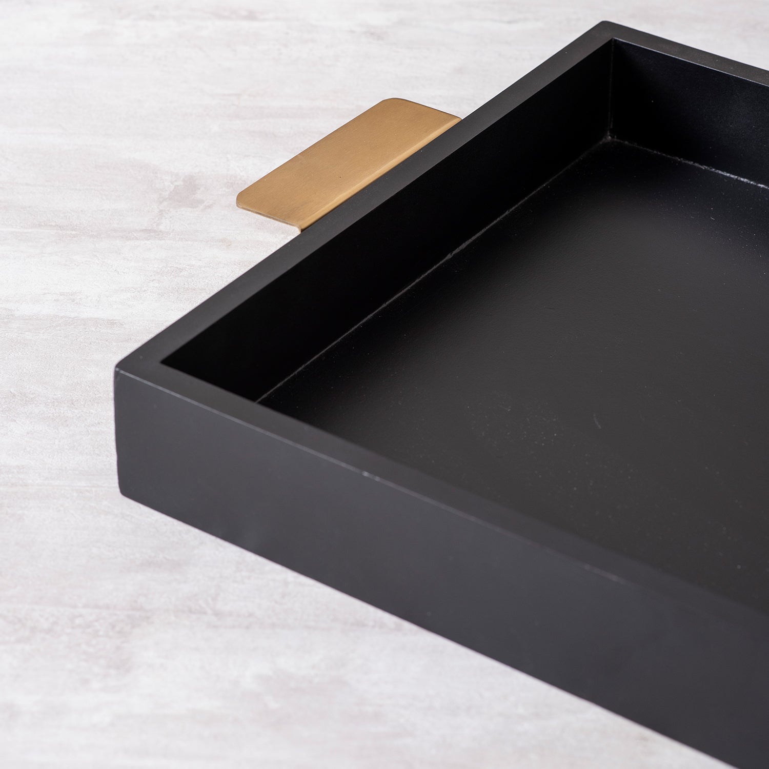 Coal MDF Serving Tip Handle Tray Gold