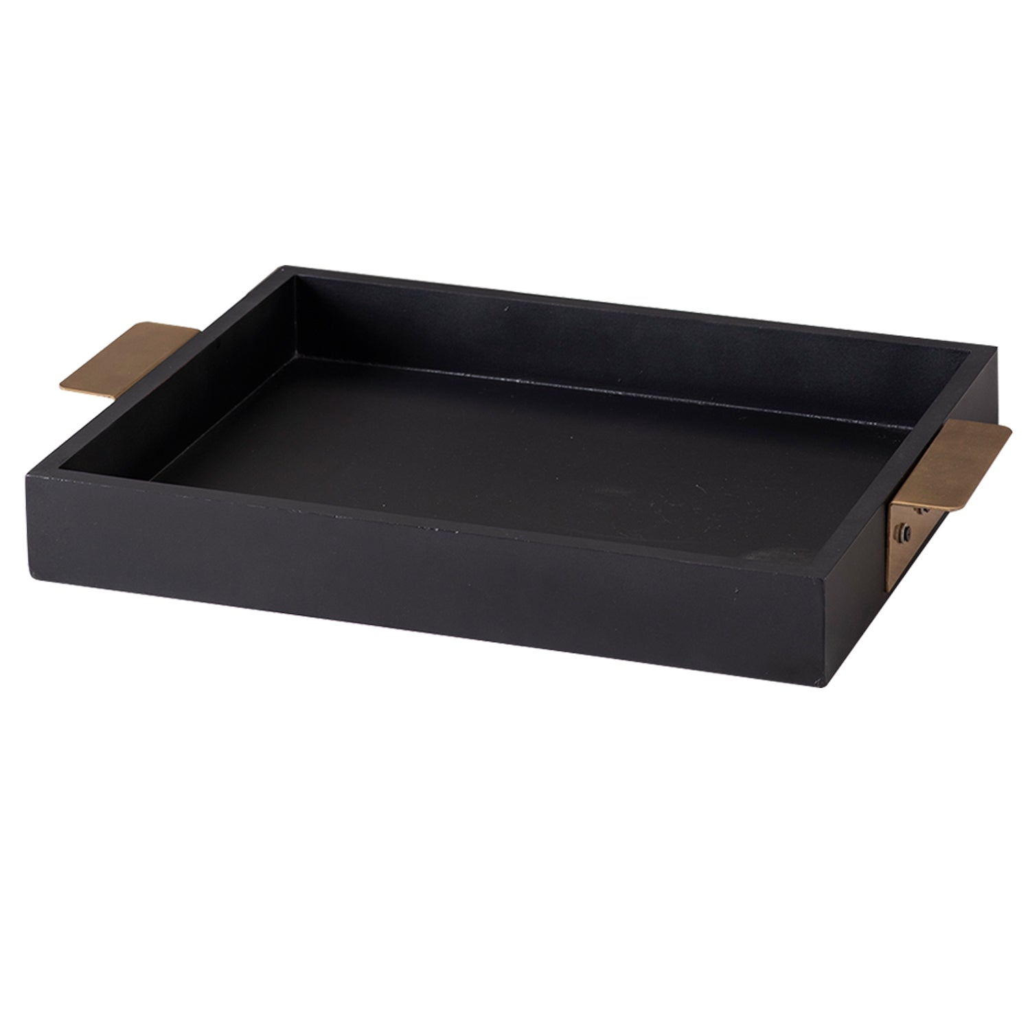 Coal MDF Serving Tip Handle Tray Gold