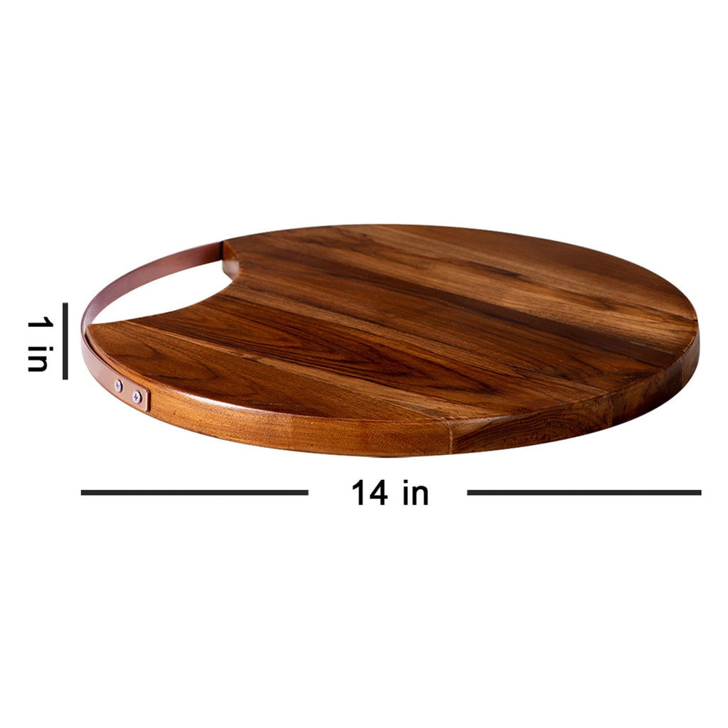 Inseparables Teak Wood Serving Platter Copper